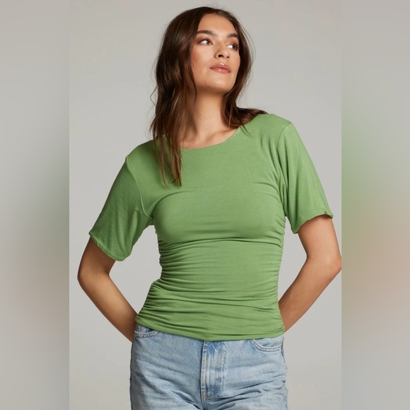 Chaser Sz S Ocala Whitecap Piquant REVERSIBLE Fitted Top REVERSES IVORY TO GREEN - Picture 10 of 16